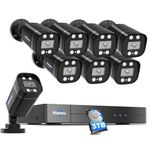 [3TB HDD] Hiseeu 3K 8ch Wired Security Camera System with Vehicle/Human Detection Home CCTV Camera System w/8pcs Security Cameras 5MP H.265+ DVR Outdoor&Indoor,Remote Access,Night Vision,24/7 Record