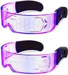 NIUCOO 2 Pairs Light Up Glasses LED