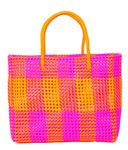 RAJ BHARATHM Handmade Reusable Multipurpose Hand Made Reusable Washable Plastic Wire Grocery Bag/Koodai/கூடை/ टोकरी (30 CM Lx 25 CM Bx10CM W)