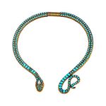 Flyonce Snake Choker Necklace Blue Turquoise Halloween Costume Statement Vintage Animal Collar Jewelry for Women Accessaries