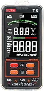 T5 6000 Counts True RMS Multimeter Digital Universal Tester 3.8-inch Large LCD Display Multi-Tester 600V Voltmeter 10A Ammeter AC/DC Voltage & Current Resistance tance Temperature Diode