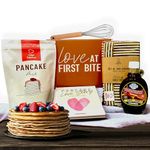 Crepe Delicious Pancake Gift Basket for Couples, Food Gifts Ideas, Newlyweds Romantic Breakfast Aprons Set, Bridal Shower, Bride Groom Anniversary Wedding Engagement Christmas, Him/her, Men Women