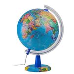 TOPGLOBE 30cm Illuminated Globe - English Map - Modern Political World globe - Educational/Geographic/Desktop Decoration