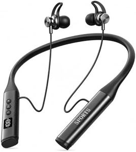 INDIVISO Bluetooth Neckband Earbuds, Wireless Sports Headphones with Mic, 30H Battery, Deep Bass, Sweatproof for Running Workout (Black)
