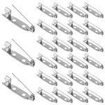 100pcs Silver Bar Pins,Brooch Pins,Locking Pins Back Bar Pins with Holes Brooch Pins Clasp,25mm Secure back clasp with Back Bar Fastener for Jewelry Corsages Badges Making DIY Crafts,Stationary,Sewing