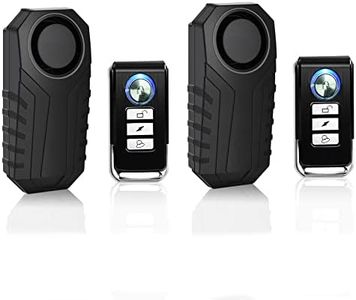 GREENCYCLE 2 Pack IP55 Waterproof Wireless 113dB Vibration Burglar Sensor Alarm for Vehicle Bicycle Electric Tricycle with Remote Control