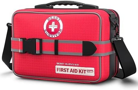 Upgrade Comprehensive Premium First Aid Kit, Labeled Compartments Trauma Kits with Shoulder Strap, Large Emergencies Medical Kits for Home, Truck, Camping, Sports, Outdoor Emergencies -401 Piece Set