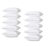 9villa Hotel Collection Fiber Pillows for Sleeping Soft, Cooling, Luxury Microfiiber Pillow for Neck Pain Relief Suitable, Stomach or Side Sleepers (Standard Size, 27x17 Inches) Set of 10