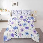 Feelyou Blossom Flowers Bedding Set Boys Girls King Size Daisy Comforter Set for Kids Women Men Ultra Soft Groovy Flower Comforter Garden Duvet Set Room Decor Quilt Set