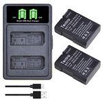 Tectra 2pcs EN-EL14 EN-EL14A Batteries + Charger for Nikon D3100, D3200, D3300, D3400, D3500, D5100, D5200, D5300, D5500, D5600, DF, Coolpix P7000, P7100, P7700, P7800