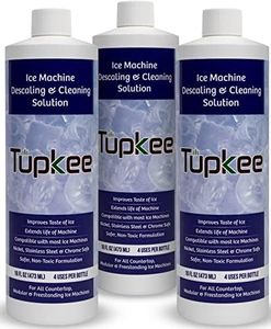 Tupkee Ice Machine Cleaner and Descaler - 16 fl oz, Nickel Safe Ice Maker Cleaner - Compatible with: Whirlpool 4396808, Manitowac, Ice-O-Matic, Scotsman, Follett & more! - Made in USA - Pack of 3