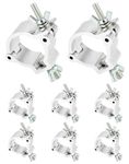 QWORK® Pack of 8 Truss Clamp Stage Lighting Clamp for Par Light Spotlight Stage Moving Head Light - Aluminium Alloy - Load 100kg - Fit 48-51mm Pipe