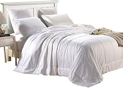 Since Silk All-Season Silk Comforter, White Silk Duvet for Night Sweats Hot Sleepers，100% Long Strand Mulberry Silk, 100% Cotton Duvet Cover(King(90-102in))