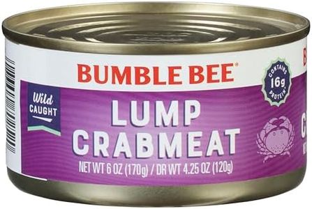 Bumble Bee Lump Crab Meat, 6 oz Can - 16g Protein & 1g Carb Per Serving - Wild Caught, Small Chunks, Drain Before Use