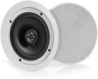 Pyle 5.25” 2 Pair Bluetooth Flush Mount In-wall In-ceiling 2-Way Speaker System Quick Connections Changeable Round/Square Grill Polypropylene Cone & Polymer Tweeter Stereo Sound 150 Watt (PDICBT552RD)