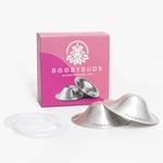 BoobyBuds The Original Silver Nursing Cups & Silicone O-Ring - Nipple Shields for Nursing Newborns - 100% Pure 999 Silver - Soothe and Protect Sore Nipples - Essential for Breastfeeding Mothers