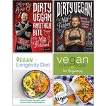 Dirty Vegan Another Bite [Hardcover], Dirty Vegan [Hardcover], The Vegan Longevity Diet, Vegan Cookbook For Beginners 4 Books Collection Set