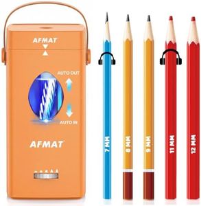 AFMAT Electric Pencil Sharpener, Fully Automatic Pencil Sharpener for 6-12mm No.2/Jumbo Pencils, Auto in & Out, 5 Sharpness Modes, Rechargeable Heavy Duty Sharpeners for Classroom/Home/Office PSC7