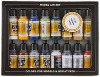 Vallejo Model Air Building Acrylic Paint Set for Air Brush - Assorted Colours (Pack of 16), 17 ml