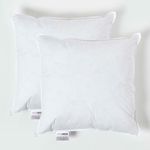HOMESCAPES 2 Pack Luxury Duck Feather Cushion Inserts 45cm x 45cm (18 x 18”) Perfect Bounce Back and Down-Proof Cover Generously Filled Inner Pads Filler, Hypoallergenic RDS Certified Machine Washable