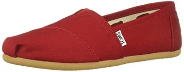 TOMS Women's Classic Alpargata Slip-On Shoe Red Canvas Size 5.5 M