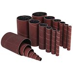 ABN Aluminum Oxide Spindle Sanding Sleeves 18-Pack – 4.5in Length, Assorted 80 120 240 Grit, 1/2in to 3in Sandpaper