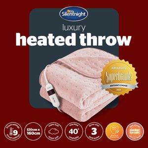Silentnight Heated Throw Blanket – Blush Pink Electric Fleece