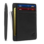 POWR Mens Wallet, Slim Wallet RFID Blocking Minimalist Credit Card Holder, Holds up to 7 Cards and Bank Notes, Ideal for Travel