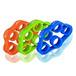 FirstFit Finger Exerciser, Hand Strengthener for Carpal Tunnel Relief, Grip Strength Trainer, Silicone Finger Gripper, Hand Grip Strengthener, Forearm Grip Workout, Finger Stretcher [6 MONTH WARRANTY]