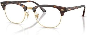 Ray-Ban RX5154 Clubmaster Square Prescription Eyewear Frames, Havana On Gold/Demo Lens, 49 mm