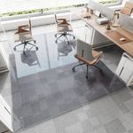 MYSUNORIA Tempered Glass Chair Mat for Carpet, 60"x80" Grey Floor Mat