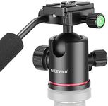 NEEWER Heavy Duty Camera Tripod Head Ball Head with Handle and 1/4” Arca Type QR Plate, 360° Panoramic Pan Head for Tripod, Monopod, Slider, DSLR Camera, Camcorder, Load up to 17.6lb/8kg