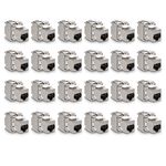 kwmobile Keystone Module Jacks - 24 Piece CAT6A Shielded Keystone Jack RJ45 Cat 6A Ethernet Module 10 Gbit with Shielded Metal Housing