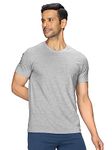 XYXX Men's Solid Regular Fit T-Shirt (XY_CR15_Tshirt_1_Heather Grey