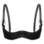 dPois Women See Through Lace 1/4 Cu