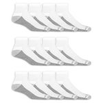 Fruit of the Loom Men's Dual Defense Ankle Socks (12 Pack), White, 4.5-12 UK (Pack of 12)