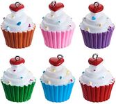 Craftdady 10Pcs Resin Cupcake Dessert Pendants Lovely Food Sweet Cake Charms Links Hanging Ornaments Random Mixed Colors for Earring Bracelet Necklace Key Chain Jewelry Crafts Making