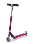 Micro Scooters | Micro Sprite LED Children's Scooter | Handlebar Adjustable | Light Up Wheels | Foldable | Boys & Girls | 5-12yrs | Ocean Purple