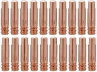 MIG Tips Welding Tips, Copper Contact Tips, 20Pcs Welding Contact Tips for 15AK MIG/MAG Welding Torch Consumables, Welding Gun Accessories Gas Nozzle Tips (1.0mm)