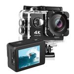 Elevea { NOW OR NEVER 15 YEARS WARRANTY ) Touch Screen Sports Action Camera, 4K Waterproof Sport Camera,170 Degree Wide Angle WiFi HD Cam, 16MP