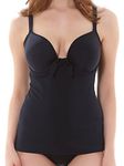 Freya Women's Deco Underwire Molded Tankini Top, Black, 32E