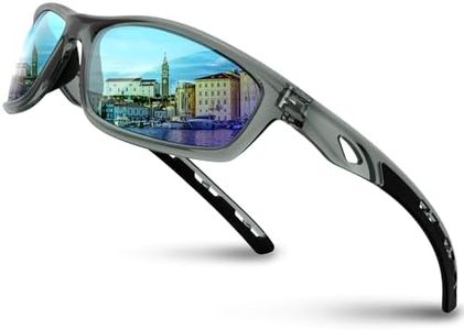 RIVBOS Sunglasses for Men Women Polarized UV Protection Sports Fishing Driving Shades Cycling RB833-transparent Grey ice Blue