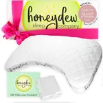 Honeydew Scrumptious Side Pillow + Silk Pillowcase Gift Pack- Adjustable Support for Neck & Shoulder Pain Relief- Made in USA- Pillow and Pillowcase Set (King Size)