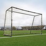 QUICKPLAY GS Football Goals - Super Durable Galvanized Steel Football Goal [5 Sizes] Regulation Sizes, Deep Net, Moveable & Weather Resistant [Single Goal]