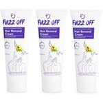 Fuzz off Hair Removal Cream for Women Dermatologically Tested 100g Pack of 3 | For all Skin with goodness of aloevera & Shea Butter | For Hands, Underarms, Legs & Bikini Line | Paraben & Harmful chemical free