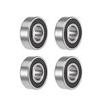 sourcing map 6202-2RS Deep Groove Ball Bearings Z2 15mm X 35mm X 11mm Double Shielded Carbon Steel 4pcs