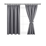 DWCN Blackout Curtains for Bedroom - Thermal Insulated Room Darkening Pencil Pleat Window Curtains for Living Room 46 x 54 inch Length,Grey, 2 Panels