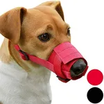 CollarDirect 2-PCs Set Dog Muzzles - Adjustable Soft Breathable Nylon Dog Mouth Guard Cover for Small, Medium and Large Dogs, Anti Chewing, Barking & Biting - Black & Red (2 Red, S)