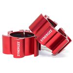 Synergee Rogue Red Aluminium Barbell Collars – Locking 2" Olympic Size Weight Clamps - Quick Release Collar Clips – Bar Clamps Great for Crossfit Olympic Lifts and Strength Training