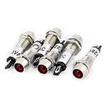 uxcell 5Pcs AC 220V Red LED Metal Indicator Pilot Dash Light Signal Lamp